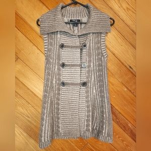 Style & Co. Petite medium brown cable knit sleeveless sweater